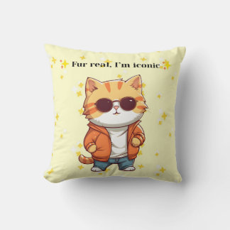 Echt waar, ik ben iconisch | Grappig katten decora Kussen