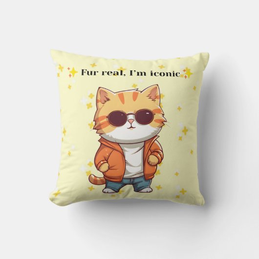 Echt waar, ik ben iconisch | Grappig katten decora Kussen (Voorkant)