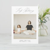 Echt zegenend minimalistische vredige familiefoto feestdagenkaart (Staand voorkant)