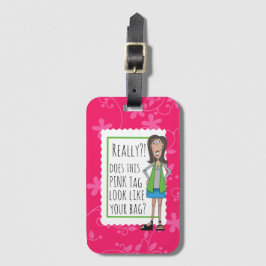 Echt? Ziet dit Roze label eruit als je tas? Bagagelabel