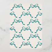 Echt Zilver en Turquoise Bogen Ovaal Fotovakantie Folie Feestdagenkaart (Achterkant)