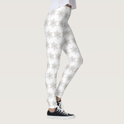 Echt zilver sneeuwvlok patroon leggings (Rechts)