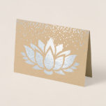ECHT zilveren folie lotus bloem ontwerp Kaarten<br><div class="desc">echte folie</div>