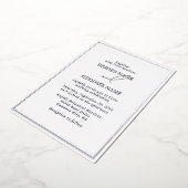 Echt Zilveren Folie Modern Wit & Zilver Huwelijk Folie Uitnodiging (Gedraaid)