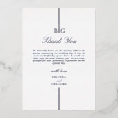 Echt zilveren folie Monogram bruiloft Dank u Folie Uitnodiging (Voorkant)