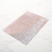 Echt Zilveren Gown Blush Waterverf Vrijgezellenfee Folie Uitnodiging (Gedraaid)