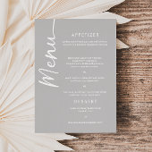 Echt Zilverfolie Modern Script Wedding Menu Kaart