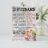 Echtband ik zal altijd bij de man zijn. RSVP kaartje (Staand voorkant)