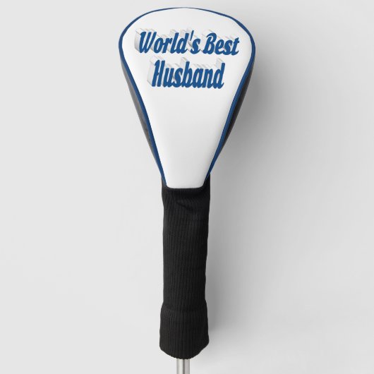 Echtband met zee blauwe tekst golfafdekking golfheadcover (Voorkant)