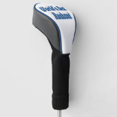 Echtband met zee blauwe tekst golfafdekking golfheadcover (Schuin)