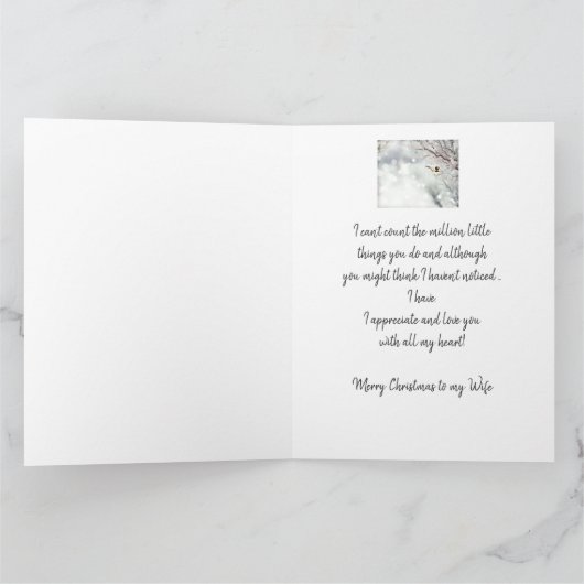 Echtbare kerstliefde mijn hart Chickadee Bird Kaart (Binnen)