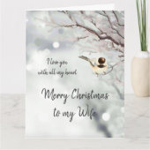 Echtbare kerstliefde mijn hart Chickadee Bird Kaart (Voorkant)