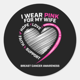 Echtbare Mannen die ik roze voor mijn vrouw borstk Ronde Sticker