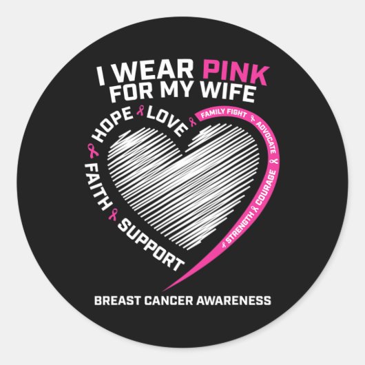 Echtbare Mannen die ik roze voor mijn vrouw borstk Ronde Sticker (Voorkant)