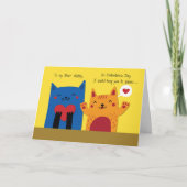 Echtdag van de valentijn - Katten Hugs and Love Kaart (Voorkant)