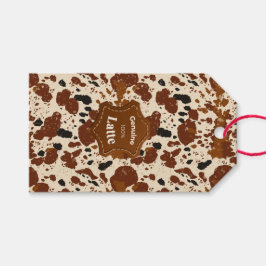 Echte 100% Latte Koeienhuid Patroon | Neutraal  Cadeaulabel