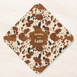 Echte 100% Latte koeienhuid patroon | Neutraal  Kartonnen Onderzetters