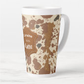 Echte 100% Latte-mok | Cowhide-koffie-esthetiek Latte Mok (Rechterhoek)