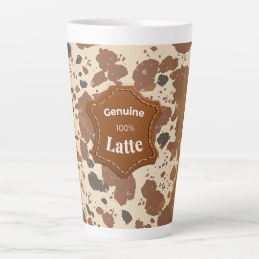 Echte 100% Latte-mok | Cowhide-koffie-esthetiek Latte Mok (Voorkant)