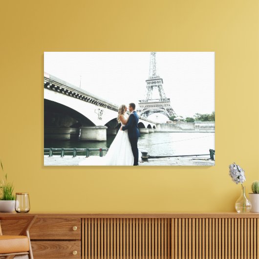 Echte aangepaste bruiloft foto canvas afdruk (Insitu (Woonkamer))