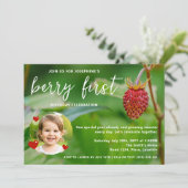 Echte aardbeienfoto Custom Berry Eerste Verjaardag Kaart (Staand voorkant)