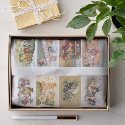 Echte (AI)  paaskuikens Ephemera Tissuepapier (Geschenk)