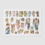 Echte (AI) Vintage Christmas Angels Tissuepapier<br><div class="desc">Dit ontkoppelingspapier is verkrijgbaar in twee verschillende gewichten en meerdere maten die u kunt kiezen met de vervolgkeuzemenu's.</div>