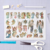 Echte (AI) Vintage Christmas Angels Tissuepapier (Craft)