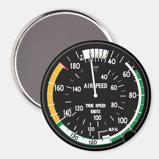Echte Airspeed Indicator voor Nerd Geeks Magneet (Voorkant / Achterkant)