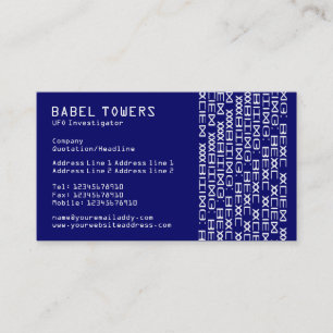 Echte Alien Writing - Donkerblauw Visitekaartje