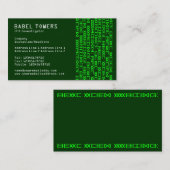 Echte Alien Writing - Donkergroen 2 Visitekaartje (Voorkant / Achterkant)