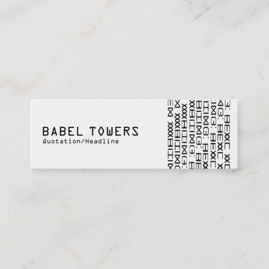 Echte Alien Writing Mini Visitekaartje (Voorkant)