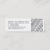 Echte Alien Writing Mini Visitekaartje (Achterkant)