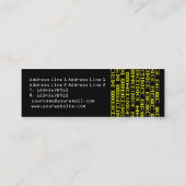 Echte Alien Writing Mini Visitekaartje (Achterkant)