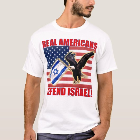 Echte Amerikanen verdedigen Israël T-shirt (Voorkant)