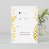echte ananas van folie trouw-RSVP  Uitnodiging (Staand Voorkant)