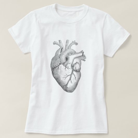 Echte anatomische menselijke harttekening t-shirt (Design voorkant)