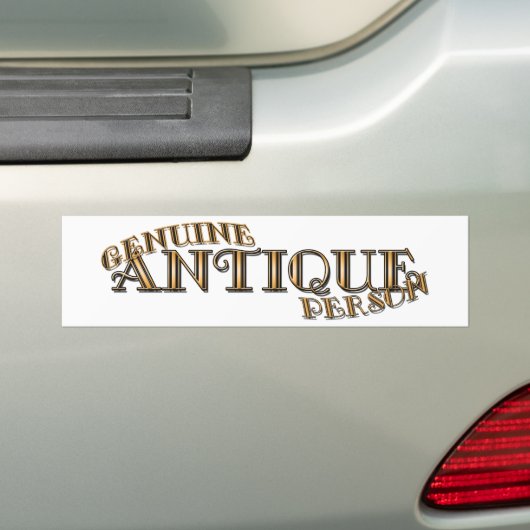 Echte Antiek persoon Bumpersticker (Op auto)