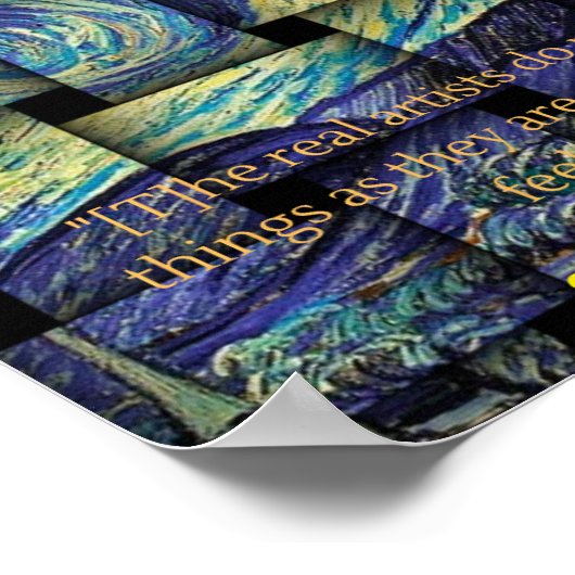 Echte artiesten Van Gogh Quote Poster (Hoek)