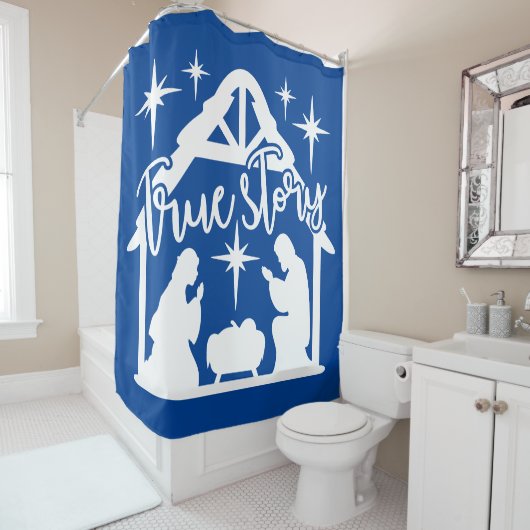 Echte artikelnativiteitskerst douchegordijn (In situ)