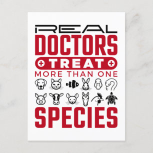 Echte artsen behandelen meer dan één diersoort briefkaart