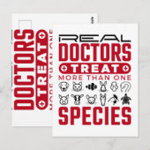 Echte artsen behandelen meer dan één diersoort briefkaart (Voorkant / Achterkant)