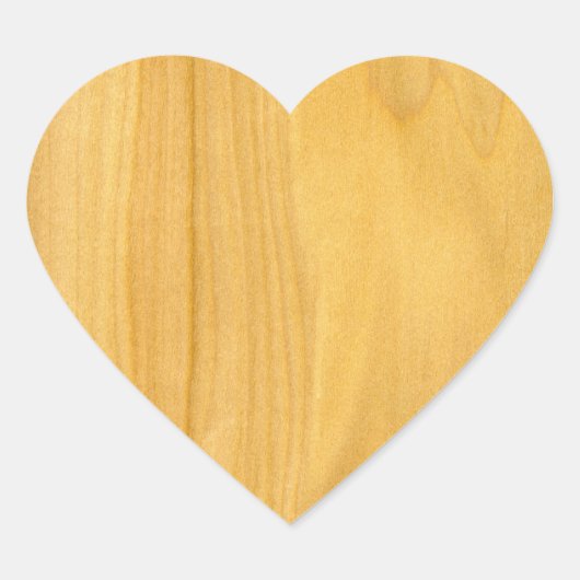 Echte Aspen Fineer Houtnerf Hart Sticker (Voorkant)