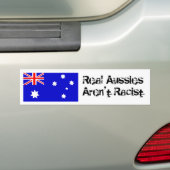 Echte assie zijn geen racisme bumpersticker (Op auto)