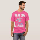 Echte astronaut Skater Skater Rocket Space als T-shirt (Voorkant volledig)