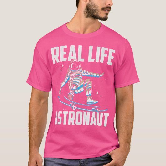 Echte astronaut Skater Skater Rocket Space als T-shirt (Voorkant)