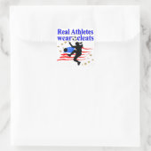ECHTE ATLETEN DRAAG VOETBALONTWERP VIERKANTE STICKER (Tas)