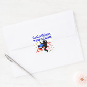 ECHTE ATLETEN DRAAG VOETBALONTWERP VIERKANTE STICKER (Envelop)