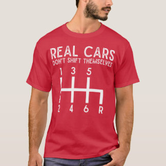 Echte auto's schakelen zichzelf niet stickshift vr t-shirt
