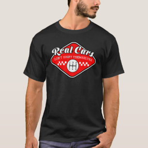 Echte auto's schuiven zelf geen handmatige transfo t-shirt